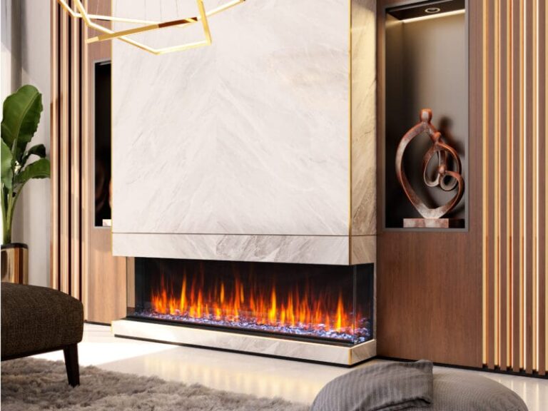 kozyheat Osseo Linear electric fireplace Side View